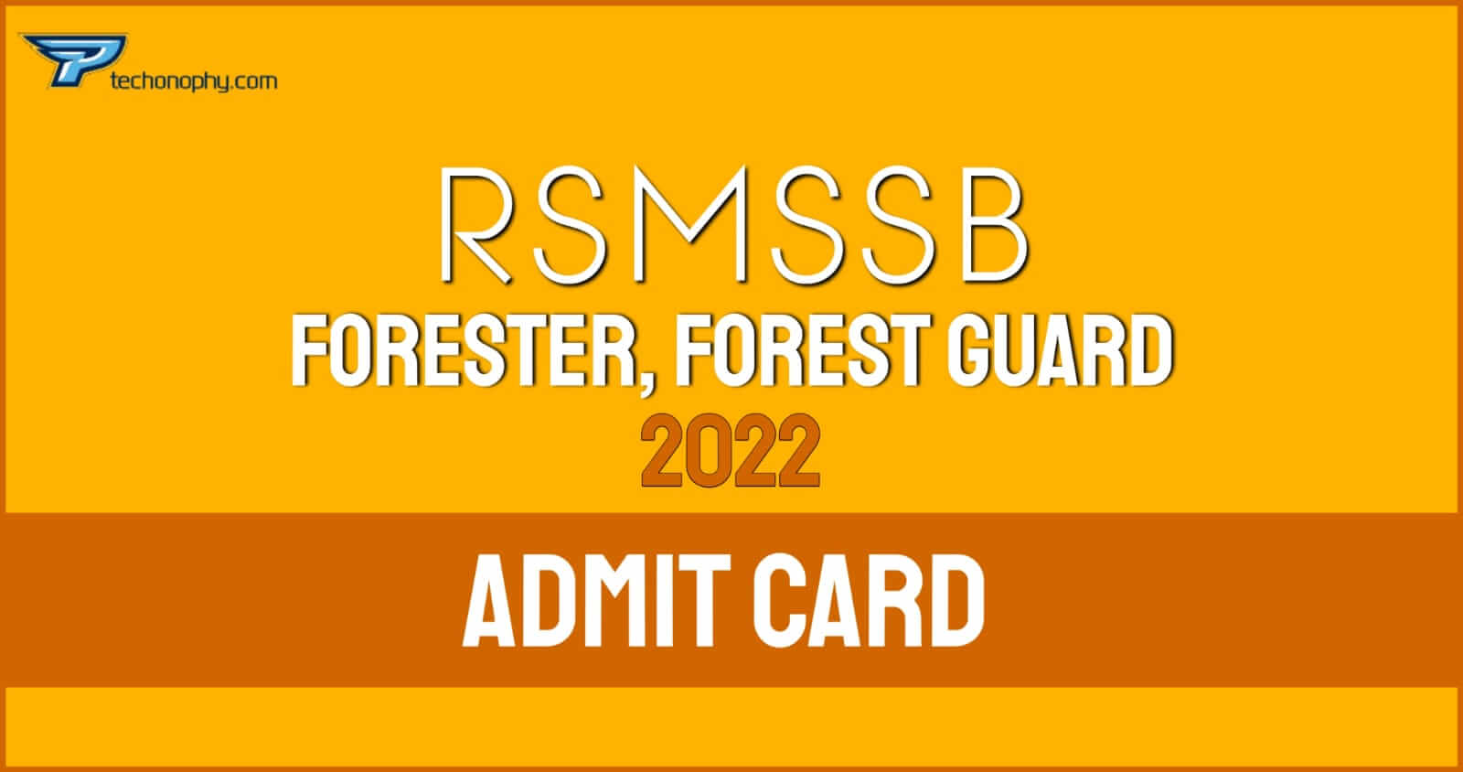 RSMSSB, Forest Guard 2022 Admit card